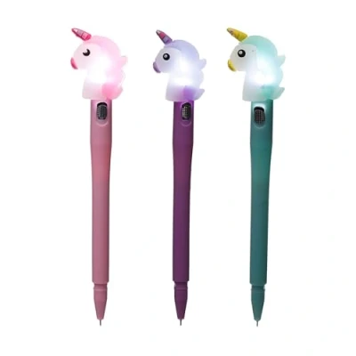 Image of Puckator Sweet Dreams LED Unicorn Fine Tip Pen Cute Cool Aesthetic Non Smudge Pens for School Office Writing Drawing Journaling Collage Essentials Stationary Set