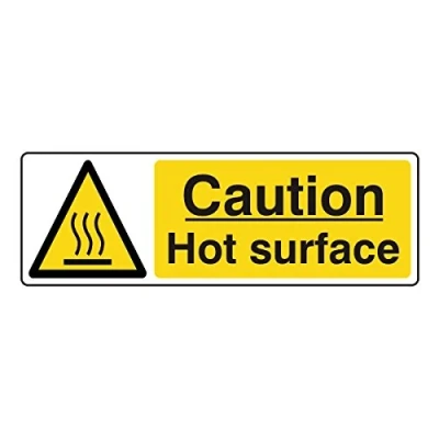Image of 300mmx100mm Caution Hot Surface Catering Sign Rigid Plastic