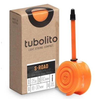 Image of Tubolito S Tubo 700C x 18 28mm Presta Tube, 80mm Valve, Orange