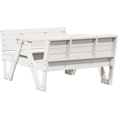 Image of vidaXL Picnic Table for Kids White 88x122x58 cm Solid Wood Pine