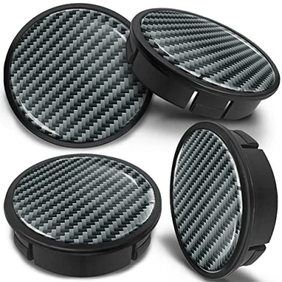 Image of SkinoEu 4 x 60mm ABS Car Alloy Wheel Centre Universal Rims Hub Center Caps Auto Tuning Logo Emblem Silver Black Carbon CX 12