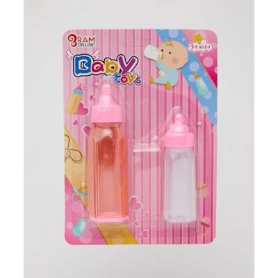 Image of RAM ONLINE Milk Bottle Pretend Play Childrens Baby Doll Magic Feeding Bottles Juice Bottles, Clear