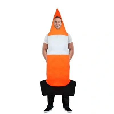 Image of Lizzy Traffic Cone Adult Fancy Dress Costume (One Size) Novelty Funny Mens Costumes Outfit for Stag Party