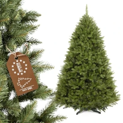 Image of KADAX Christmas Tree 6ft, Artificial Spruce with 745 Tips, Green Xmas Plastic Stand, Large Holiday Realistic Appearance