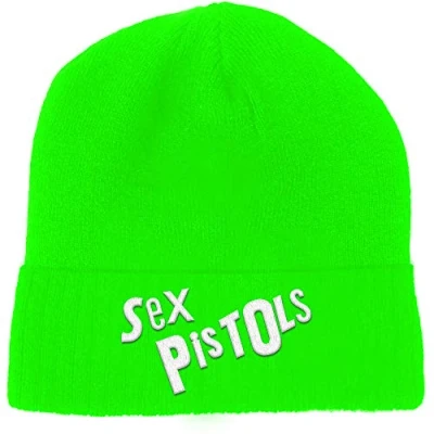 Image of Sex Pistols Beanie Hat Classic Band Logo Official Punk Fluorescent Green One Size