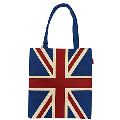 Image of Signare FLAT Tote Bag with Union Jack Design (Union Jack, UJ)