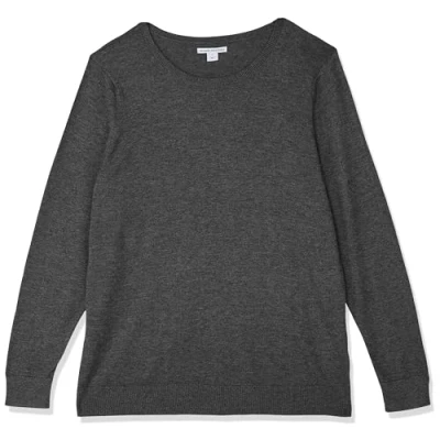 Image of Amazon Essentials Women&#039;s Long Sleeve Lightweight Crewneck Jumper (Available in Plus Size), Charcoal Heather, XL