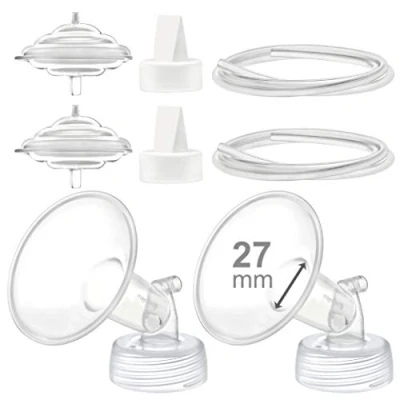 Image of Maymom Pump Parts Compatible with Spectra S2 S1 9 Plus Breastpump, Flange (27mm) Valve Tubing Backflow Protector, Not Original Accessories