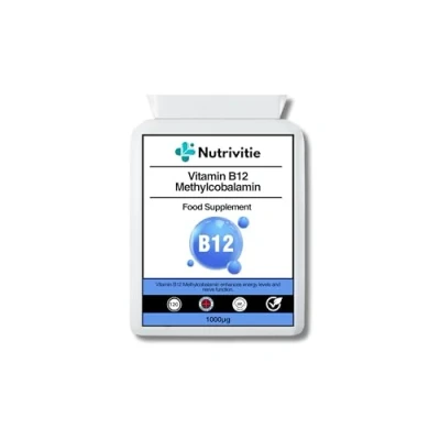 Image of Vitamin B12 Methylcobalamin 1mg 120 Capsules 4 Month Supply High Strength Energy Support Premium Supplement for Vegetarians &amp; Vegans Made in The UK by Nutrivitie