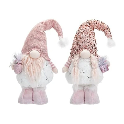 Image of One Pink Sequin Christmas Gonk 50cm Standing Blush Plush Festive Decoration