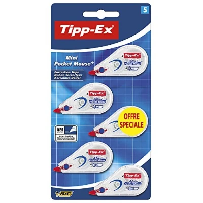 Image of Tipp Ex Mini Pocket Mouse Correction Tape Blister Pack 5 unités
