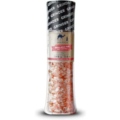 Image of Himalayan Pink Salt Giant Spice Grinder 390g/13.8oz Easy to Use Mill Fresh Contains Essential Rose Minerals