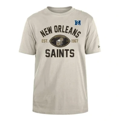 Image of New ORLEANS SAINTS Era Cap NFL Regular T Shirt Distressed Screenprint Team Graphic Stone Unisex