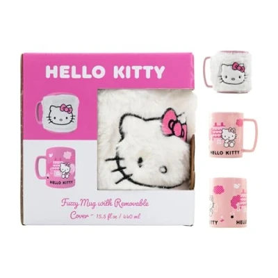 Image of Pyramid International Hello Kitty FUZZY MUG Cute Design, Suitable for Coffee or Tea, Comfortable Grip, Awesome Gift Fans, Durable and Microwave Safe