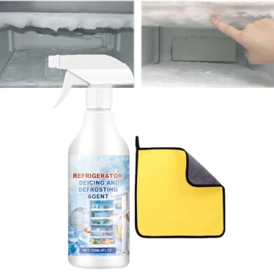 Image of XIRUJNFD Defrosting Spray for Fridge Freezer, 120ml Refrigerator Deicer Spray, De Icer Defroster, Defrost and Freezer (1)