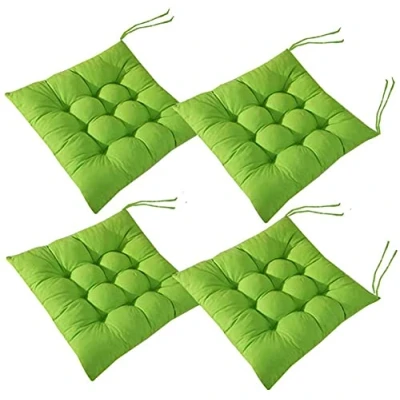 Image of Topstylehouse 4 PCS Soft Chair Pads, Seat Pads with Ties, Cushions Dining Room for Garden Patio Kitchen (Green,45x45cm)