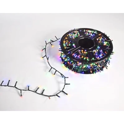 Image of Lyyt Multi Coloured 45m LED String Light Reel with Wireless Remote Control 1500 LEDs, 8 Selectable Modes, Timer Function, for Indoor and Sheltered Outdoor Use