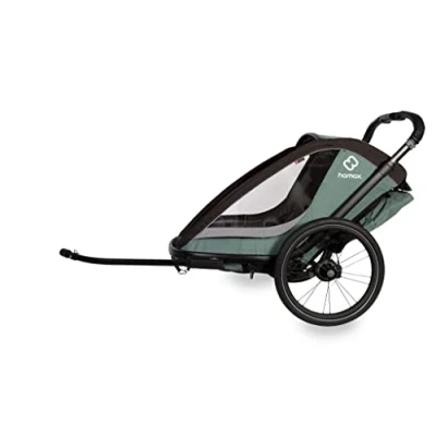 Image of HAMAX Cocoon Child Bike Trailer: Green/Black Single