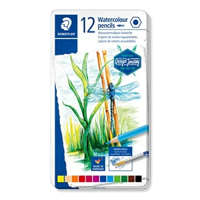 Image of STAEDTLER 14610C M12 Design Journey Watercolour Pencils Assorted Colours (Tin of 12)