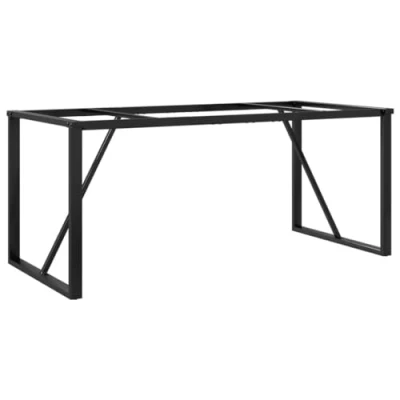 Image of vidaXL O Frame Dining Table Legs Robust Cast Iron Base/Support for Custom Tabletops, Easy Install, Industrial Design, Living/Dining Room, Studio, Black
