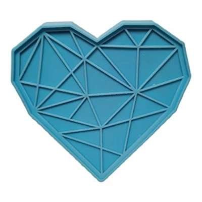 Image of 3D Diamond Love Heart Resin Casting Mold UV Crystal Epoxy Handmade Soap Wax Molds Silicone