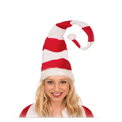 Image of Funny Hat Christmas Fancy Dress Headwear Headgear Santa Novelty Over length Plush Xmas Costume Party for Adults
