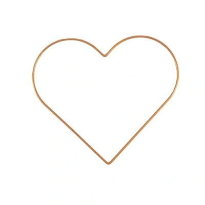 Image of Vaessen Creative Heart Shaped Metal Crafts, Gold, Ø 25 cm or 9.8 in Diameter, 3 mm Thick, Dream Catcher Hoop, Wreath Ring for Romantic Macrame Wall Hanging, Crochet, Boho Wedding Decorations, Canvas