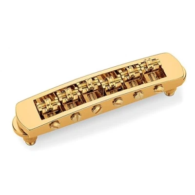 Image of Schaller STM Bridge GOLD NON REVERSE Roller for Electric Guitar in Les Paul™ Style 1 Piece