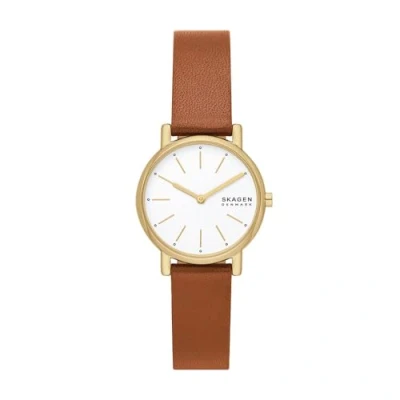 Image of Skagen Women Analogue Quartz Watch with Leather Strap SKW3121