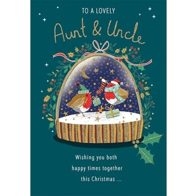 Image of Piccadilly Greetings Christmas Card To a Lovely Aunt &amp; Uncle 9 x 6 inches