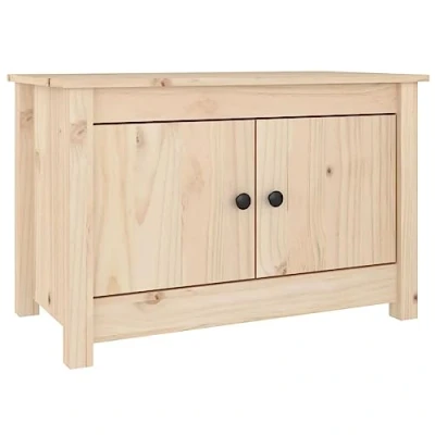 Image of vidaXL Solid Wood Pine Shoe Bench Wooden Decorative Hallway Storage Rack Cupboard Organiser Shelf Stand Cabinet