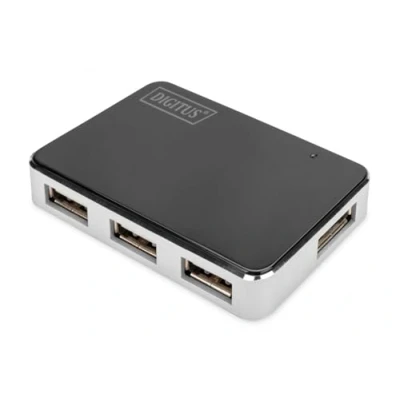 Image of DIGITUS USB hub 4 ports High Speed 2.0 480 MBit/s Plug&amp;Play Connection cable 66 cm Black