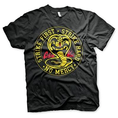 Image of Cobra Kai Officially Licensed Round Patch Mens T Shirt (Black), X Large