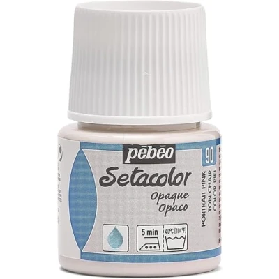Image of PEBEO Setacolor Opaque Fabric Paint 45 Milliliter Bottle, Portrait Pink,Portrait Pink, 295 090