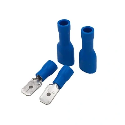 Image of Grapelet 100x Blue Spade Connector Insulated Crimp Terminals for Electrical Wiring
