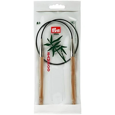 Image of Prym 60 cm x 8 mm Circular Knitting Pins, Bamboo