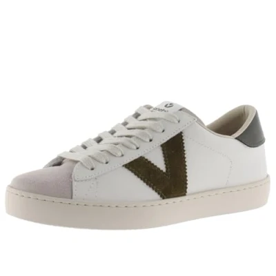 Image of victoria Flat Basket Berlin Leather &amp; Split Toe Contrast 1126142 MEN for Men, Khaki, 7 UK