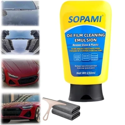 Image of Vgpbphj Auto Oil Film Cleaning Emulsion, Nano Tech Glass Cleaner, Car Window Cleaner for Windscreen, Windshield, Cleaning, Mirrors and More (1PC)