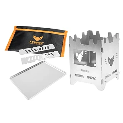 Image of FENNEK Hobo Premium, the foldable outdoor cooker made of heat resistant stainless steel, XL set with extensive accessories, in Germany