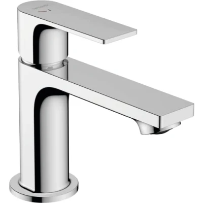 Image of Hansgrohe Rebris E Basin Mixer Tap 80 Energy Saving without Waste Set, Chrome, 72554000