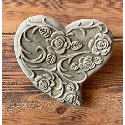 Image of STONE GARDEN LOVE HEART WALL PLAQUE DETAILED HANGING ORNAMENT