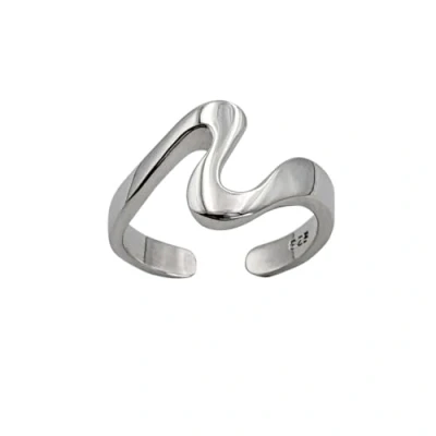 Image of 81stgeneration Sterling Silver Toe Rings for Women Ocean Wave Ring Midi Finger Pinky 925 Simple Wavy Band Boho Beach Foot Jewellery Teen Girls