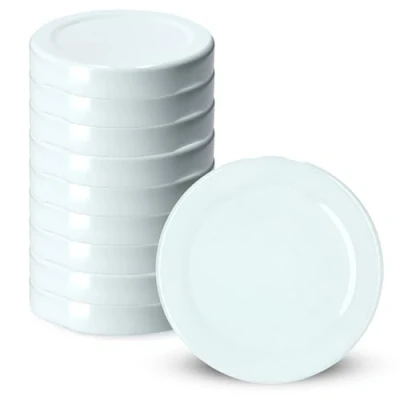 Image of KADAX Screw Lids for Jars, Twist Off Metal 33 mm, Replacement Mason Bottles and Jars (Pack of 10, White)