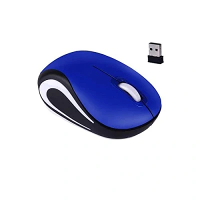 Image of Wireless Mini Mouse Computer Gaming Small Portable Mause 1600DPI Optical USB Ergonomic Mice For PC Laptop Gift (blue)