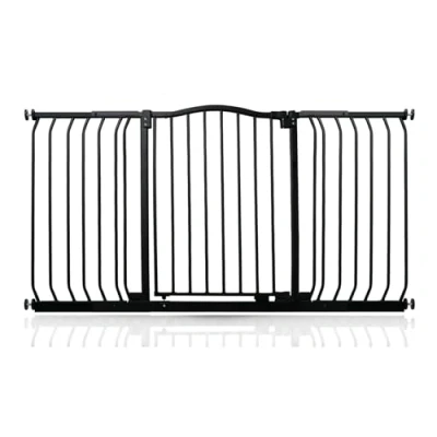 Image of Safetots Curved Top Safety Gate, 143cm 152cm, Matt Black, Pressure Fit Stair Baby Gate for Doors Hallways and Spaces, Barrier, Easy Installation