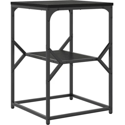 Image of vidaXL Side Table Black Oak 41x40x60 cm Engineered Wood