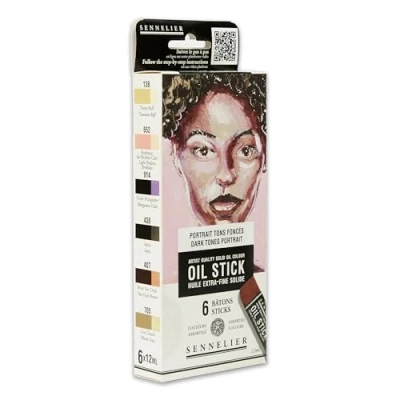 Image of Sennelier Set of 6 Mini Oil Sticks Dark Colours N130116.02