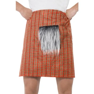 Image of Smiffys Tartan Kilt, Red with Sporran, Around The World Fancy Dress, Dress Up Accessories