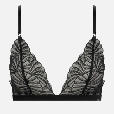 Image of Calvin Klein Sheer Embroidered Stretch Lace Unlined Triangle Bra L