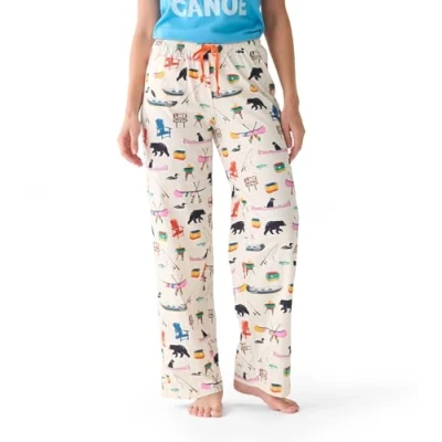 Image of Little Blue House Women&#039;s Jersey Pants Pyjama Bottoms Pajama, Lake, Large